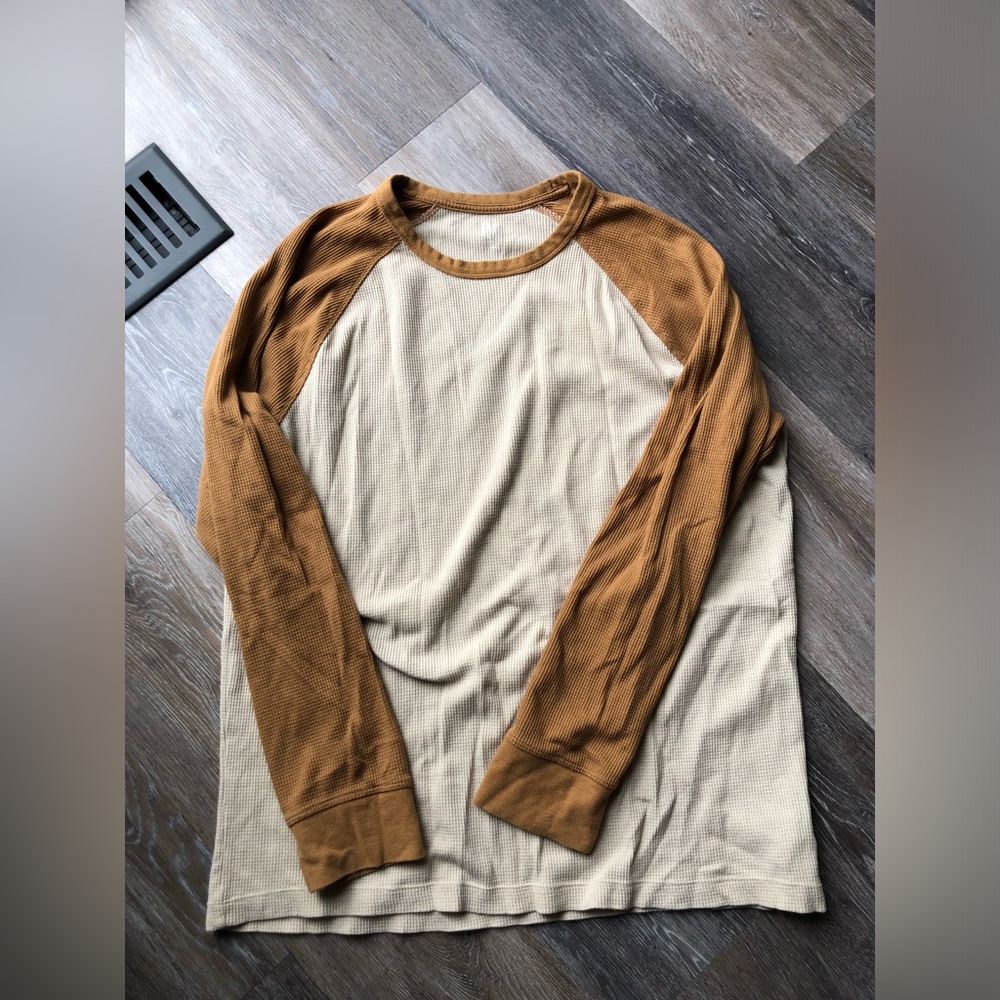 GAP Men's Two-Tone Waffle Long Sleeve Shirt Size XL